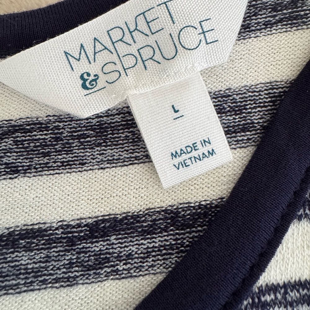 Market & Spruce Navy and White Striped Dress